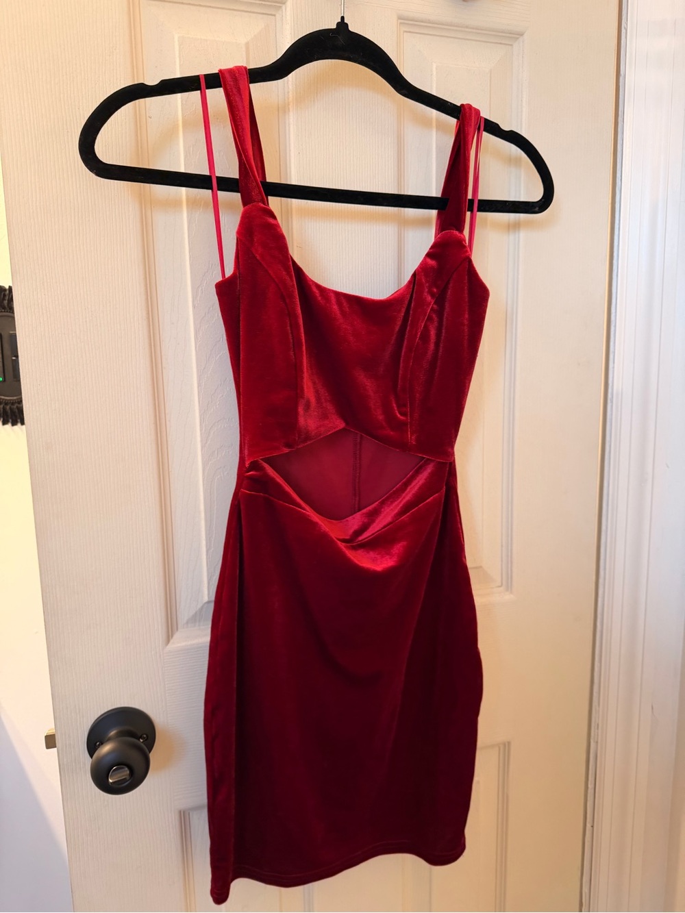 Windsor Red Velvet Cutout Mini Dress
